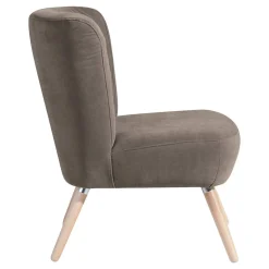 Retro Velourssessel in Beigegrau - Florida