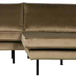 Retro Velvet Ecksofa in Taupe - Museo