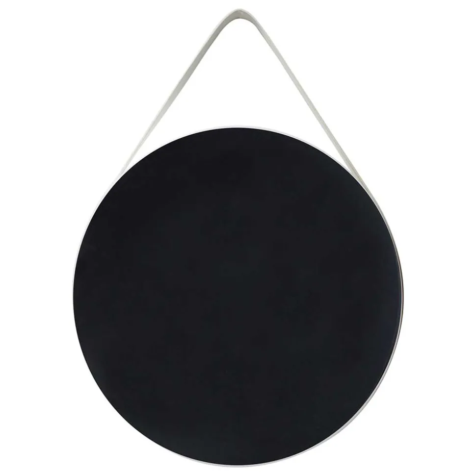 Retro Wandspiegel mit Kunstleder in Weiß - Composia