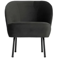 Retrosessel in Schwarz mit Samtbezug - Betty