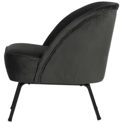 Retrosessel in Schwarz mit Samtbezug - Betty