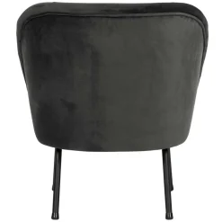 Retrosessel in Schwarz mit Samtbezug - Betty