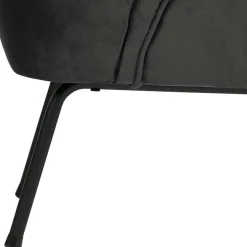 Retrosessel in Schwarz mit Samtbezug - Betty