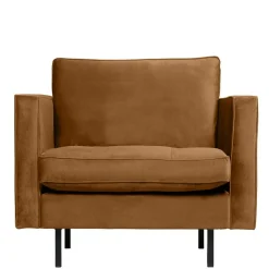 Retrostil Samtsessel in Honigfarben - Saguan I