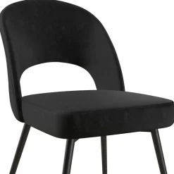 Retrostuhl in Schwarz Samt - Magan