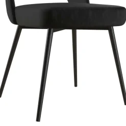 Retrostuhl in Schwarz Samt - Magan