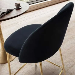 Retrostyle Barstuhl in Schwarz und Gold - Chiosma (2er Set)