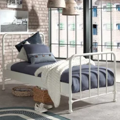 Retrostyle Metallbett in Weiß - 90x200 cm - Astra