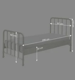 Retrostyle Metallbett in Weiß - 90x200 cm - Astra