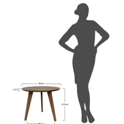 Retro-Wohnzimmertisch aus braun geöltem Eichenholz - Borganel