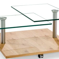 Rollbarer Sofatisch mit Glasplatten - Borgetto