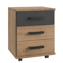 Rollcontainer in Plankeneiche & Dunkelgrau - Uletria