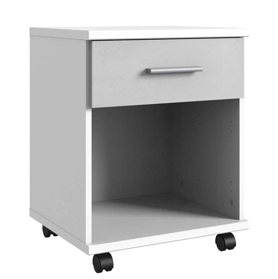 Rollcontainer in Weiß & Beton Optik hell - Orsidio