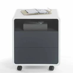 Rollcontainer Mondsieur in Weiß Anthrazit