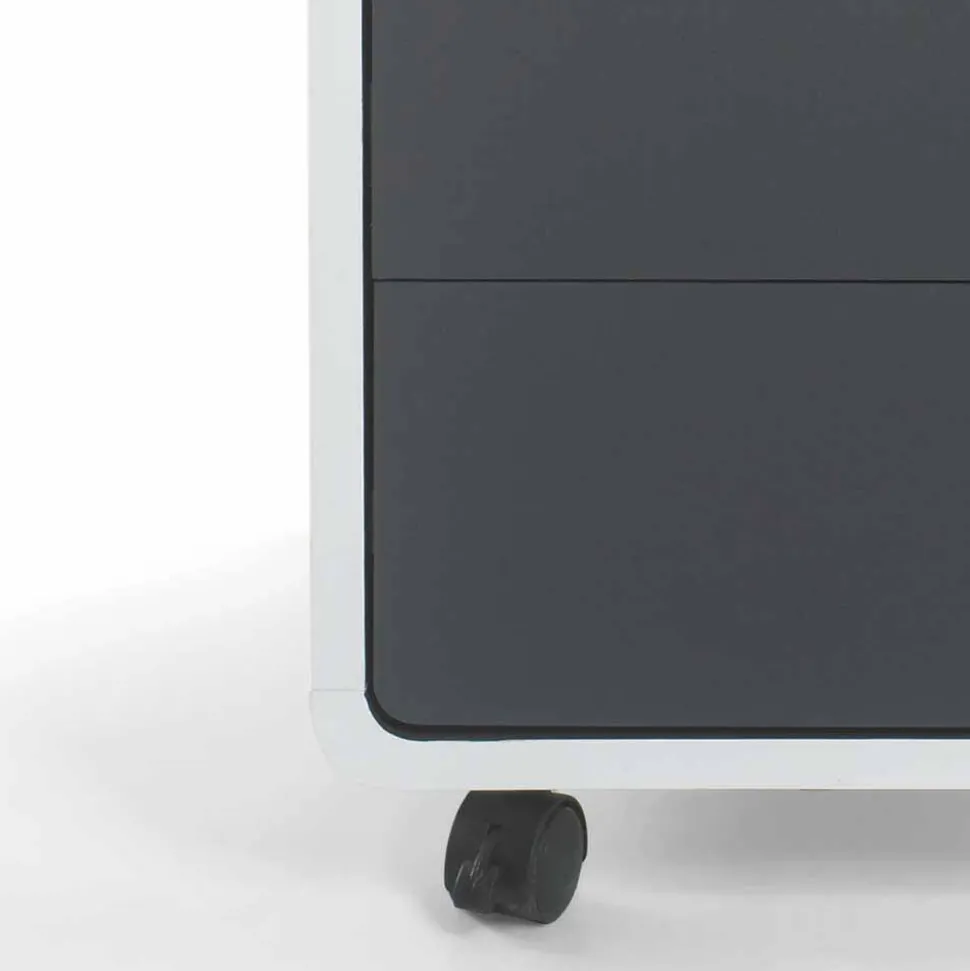 Rollcontainer Mondsieur in Weiß Anthrazit