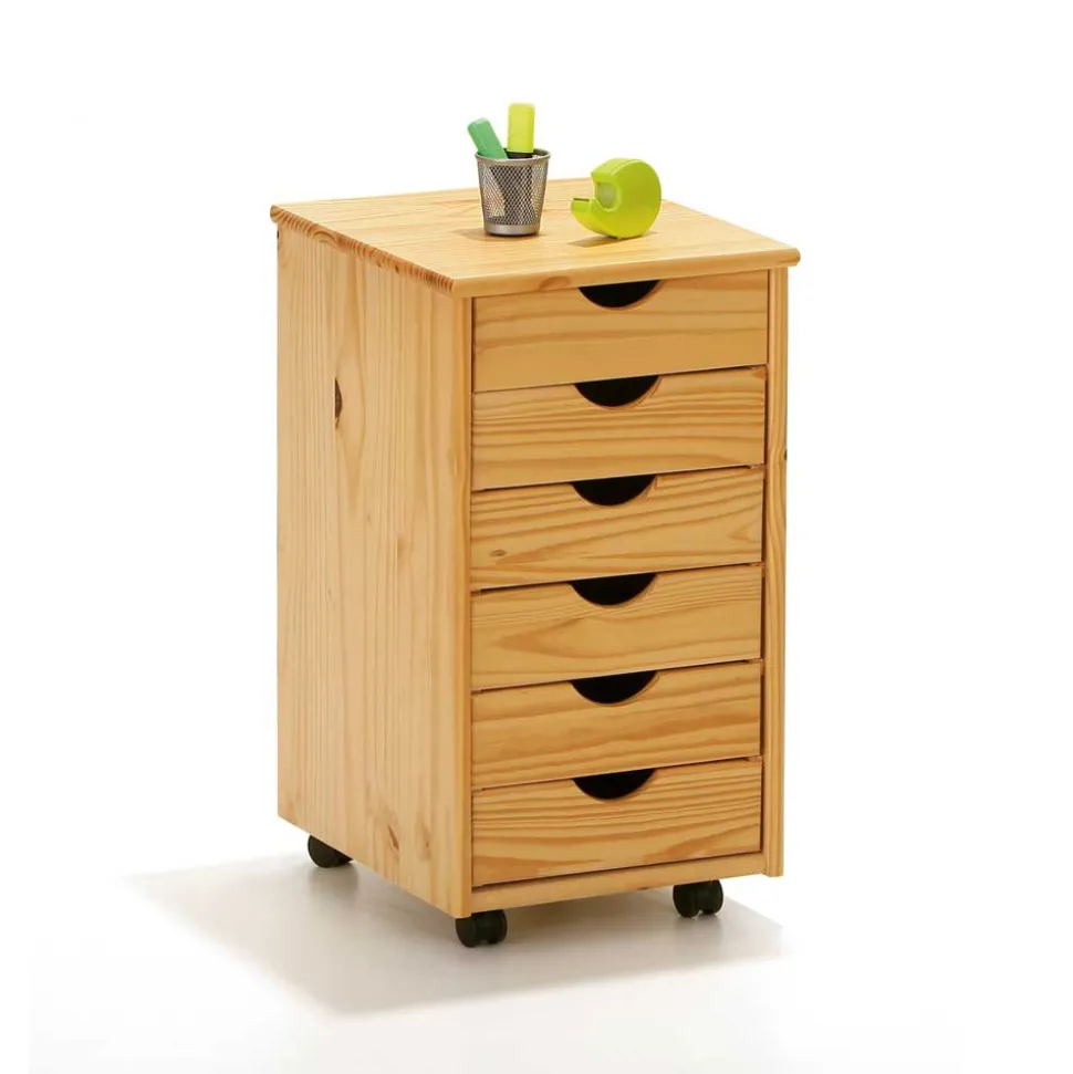 Rollcontainer Nabrosia aus Kiefer Massivholz