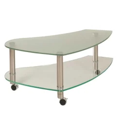 Rollen Couchtisch Locondra mit Glasplatte