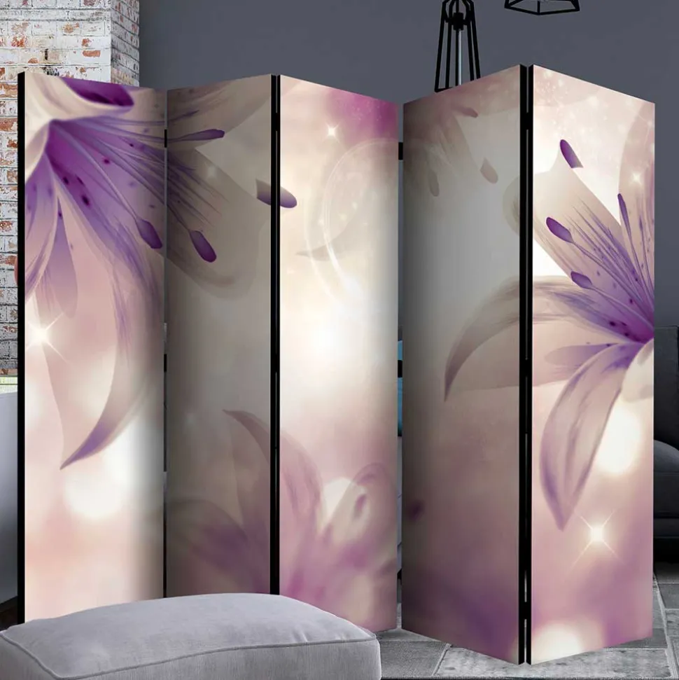 Romantik Paravent mit Lilien Motiv - Narela