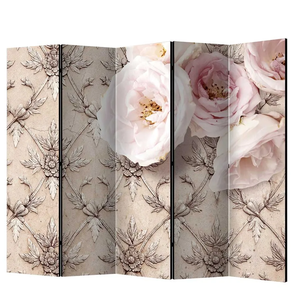 Romantisch bedruckter Paravent mit Blüten Motiv - Benns