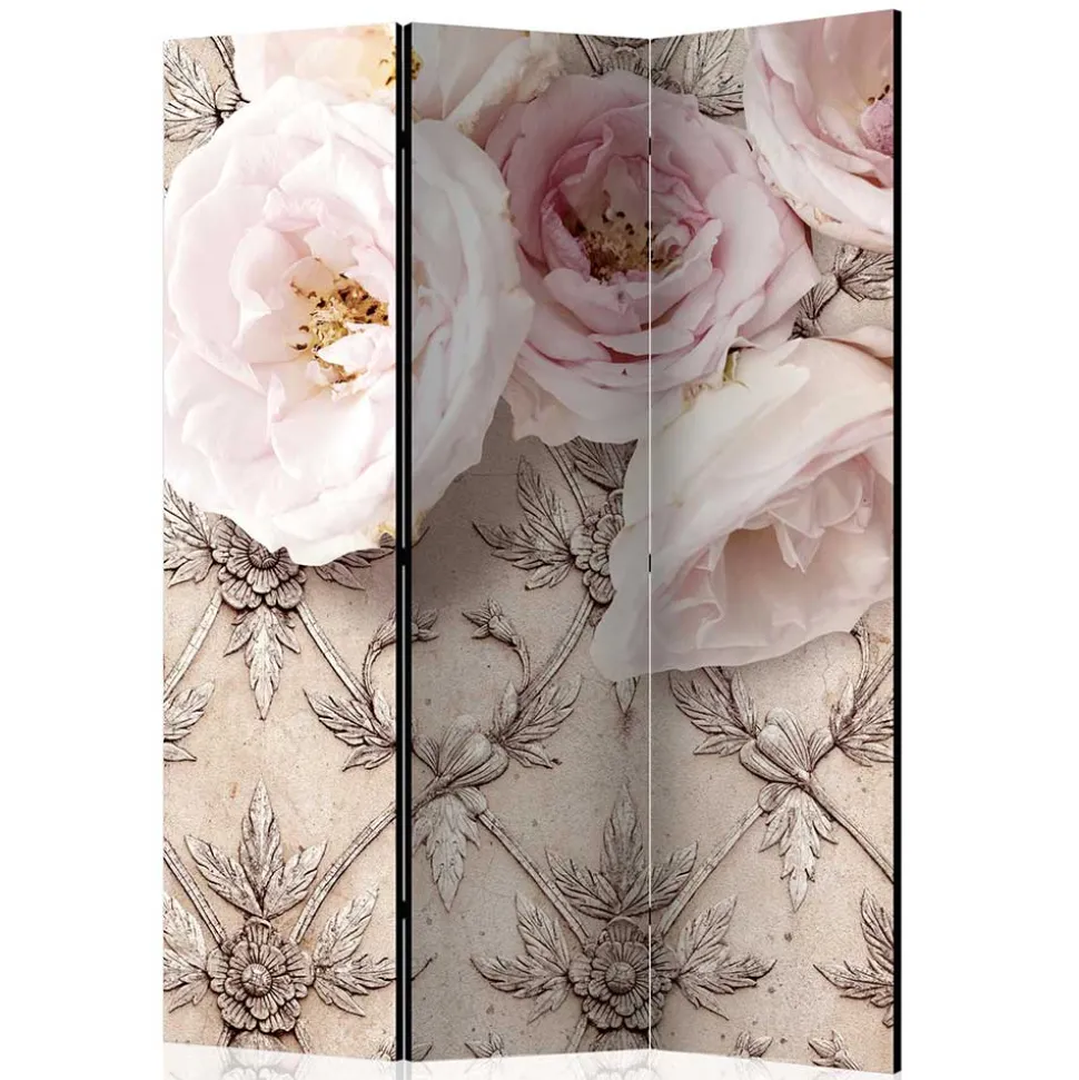 Romantisch bedruckter Paravent mit Blüten Motiv - Benns