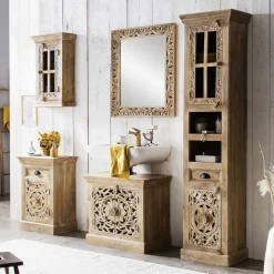 Romantische Badmöbel aus Holz - Runiasa (fünfteilig)