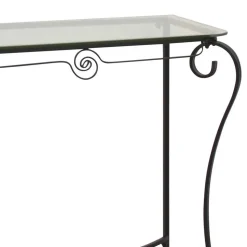 Romantischer Metall Konsolentisch Cizio mit Glasplatte