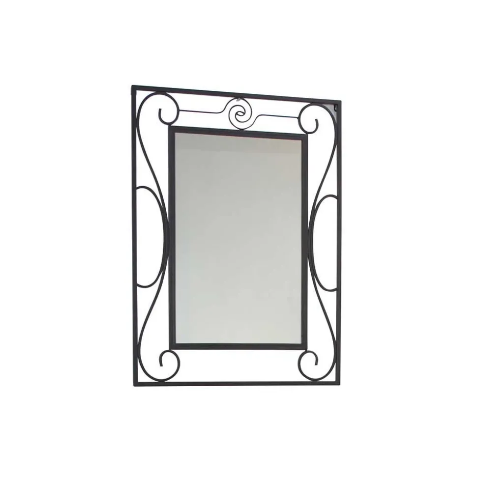 Romantischer Wandspiegel Bairika mit Metallrahmen verschnörkelt