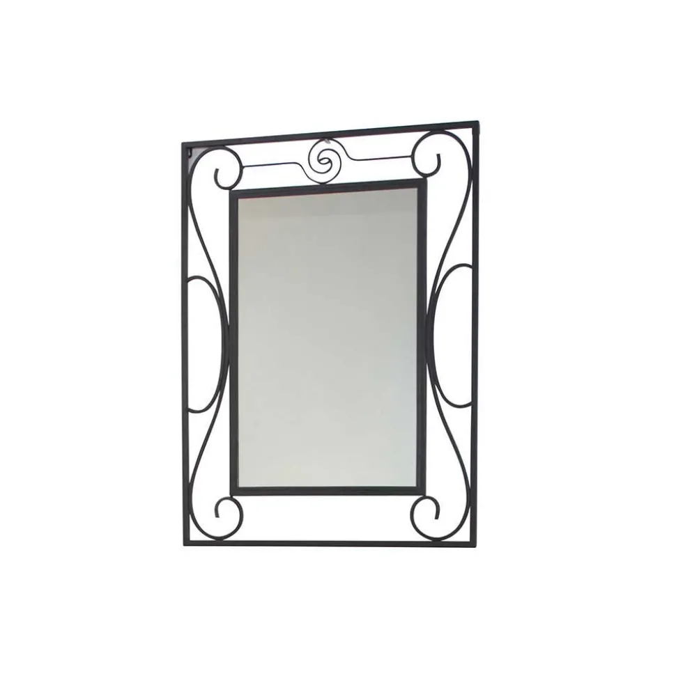 Romantischer Wandspiegel Bairika mit Metallrahmen verschnörkelt