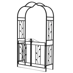 Rosenbogen mit Tor in Schwarz - Trado