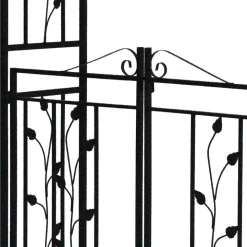 Rosenbogen mit Tor in Schwarz - Trado