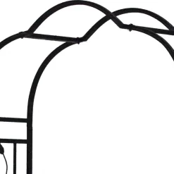 Rosenbogen mit Tor in Schwarz - Trado