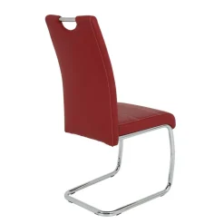 Rote Stühle mit Kunstlederbezug - Karina (Set)