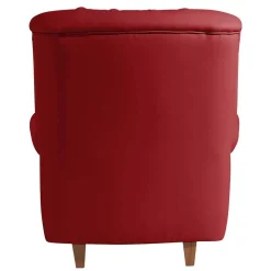 Roter Kunstleder Sessel im Chesterfield Look - Swan