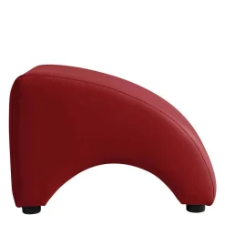Roter Kunstledersessel mit Buche Beinen - Systrem