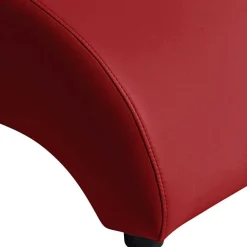 Roter Kunstledersessel mit Buche Beinen - Systrem