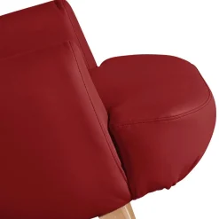 Roter Kunstledersessel mit Buche Beinen - Systrem