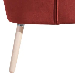 Roter Loungesessel aus Velours - Porecca