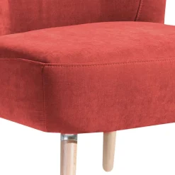 Roter Loungesessel aus Velours - Porecca