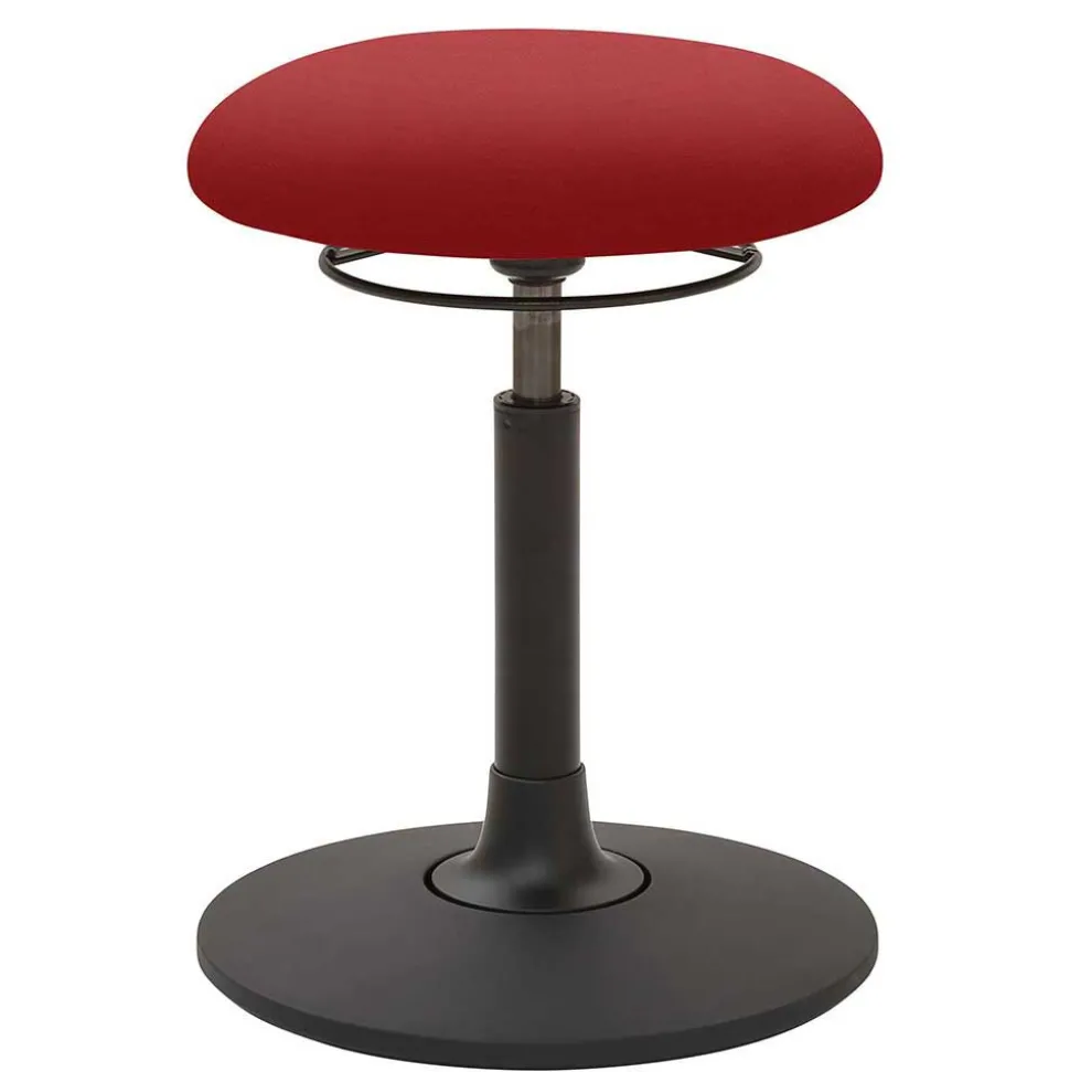 Roter Pendelhocker durch Gasdruck höhenverstellbar - Zurico