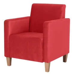 Roter Polstersessel mit Samtvelours-Bezug - Gedeon