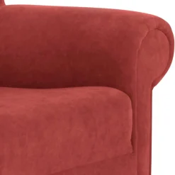 Roter Sessel mit Ohren aus Velours - Jamey