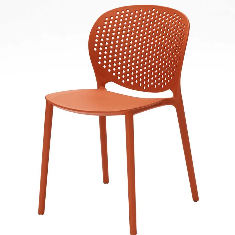 Roter Stuhl aus Kunststoff Fenturam stapelbar (4er Set)