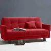 Rotes Schlafsofa mit Flachgewebe Bezug - Singuaro