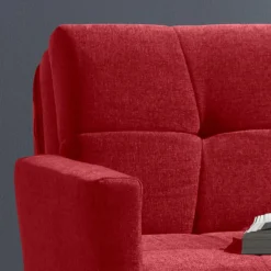 Rotes Schlafsofa mit Flachgewebe Bezug - Singuaro