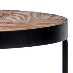 Runde Beistelltische aus Teak - Josepha (zweiteilig)