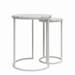 Runde Beistelltische in Terrazzo Optik - Genns (zweiteilig)