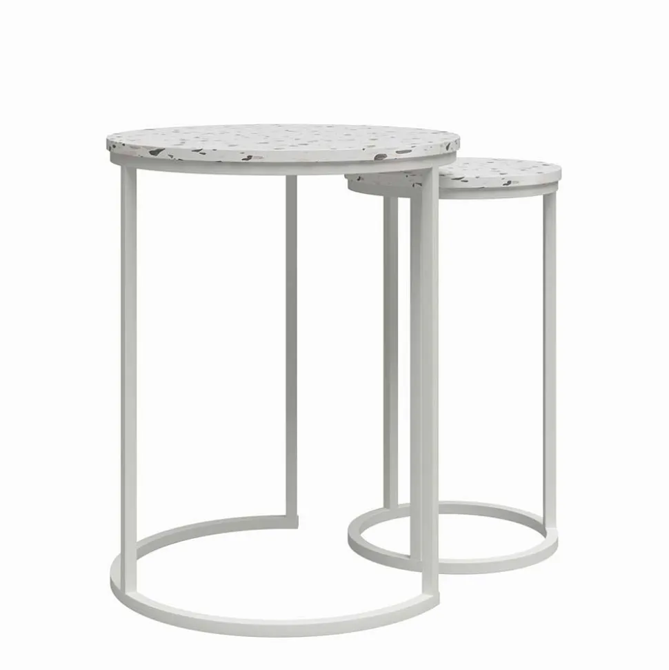 Runde Beistelltische in Terrazzo Optik - Genns (zweiteilig)