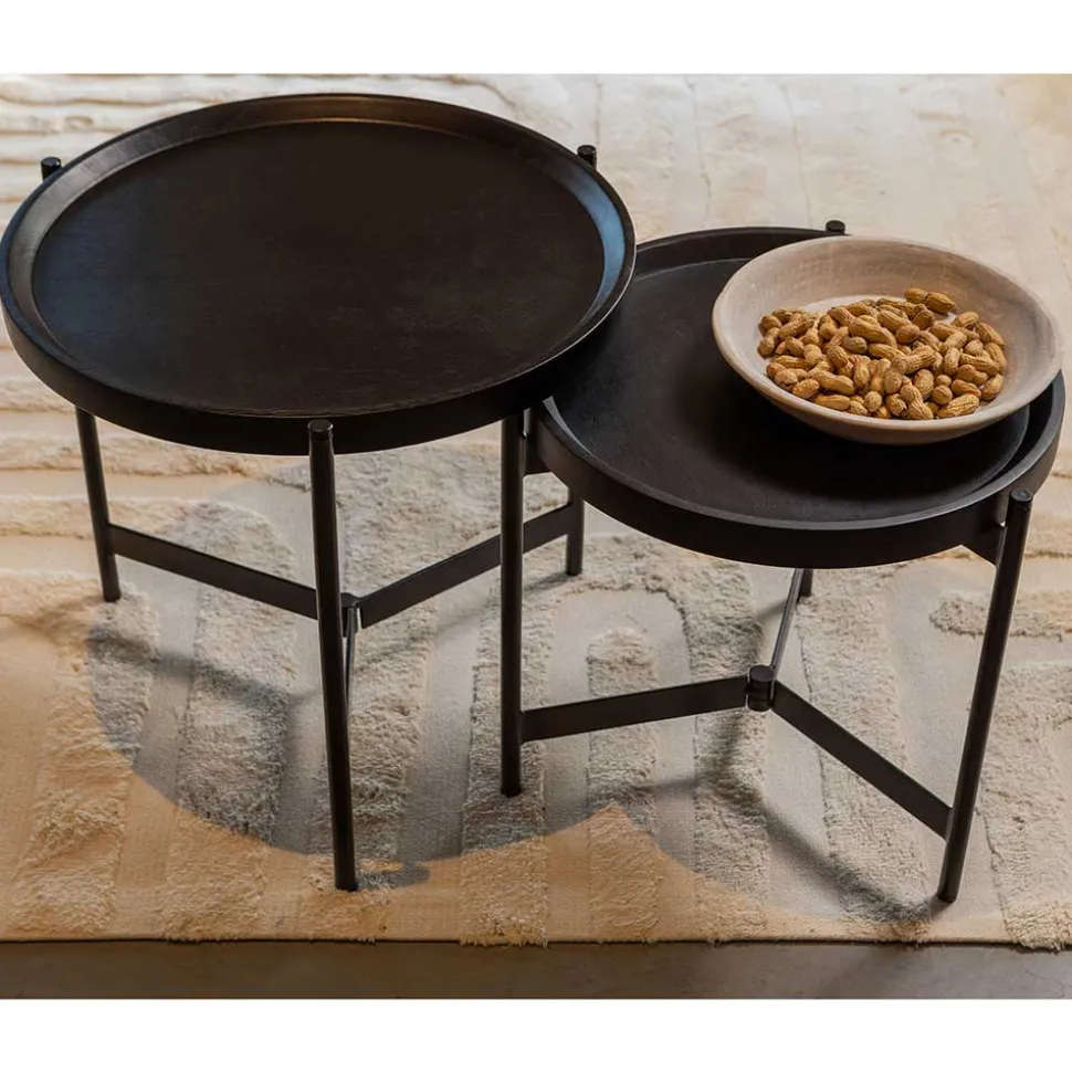 Runde Beistelltische mit Dreifußgestell - Johny (zweiteilig)