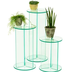 Runde Blumensäulen aus Glas - Shivan (dreiteilig)