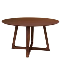 Runde Design Tischgruppe in Braun - Annescu (siebenteilig)